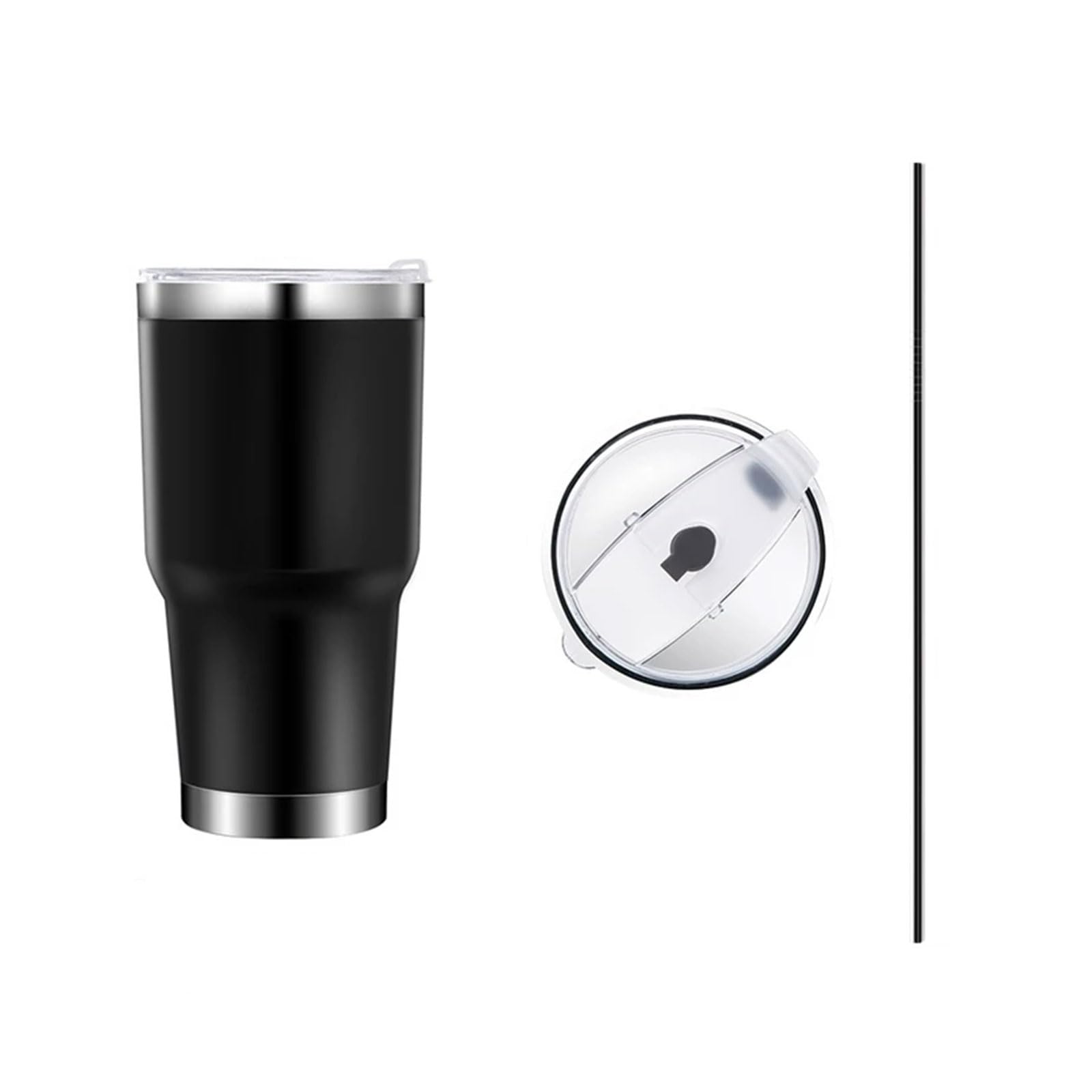 große kapazität Edelstahl-Isolierbecher, Outdoor-Reise-Kaffeetasse mit Deckel und Strohhalm, große Kapazität, Teetassen, Auto-Wasserflasche solide