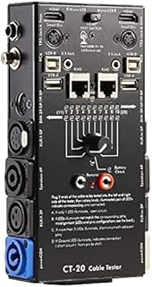 MFL. 15-Plug Audio Cable Tester Line Finder Black 15-in-1 Cables Checker 10-Way Switch Wire Tracker with LED Indicators, Rectangular