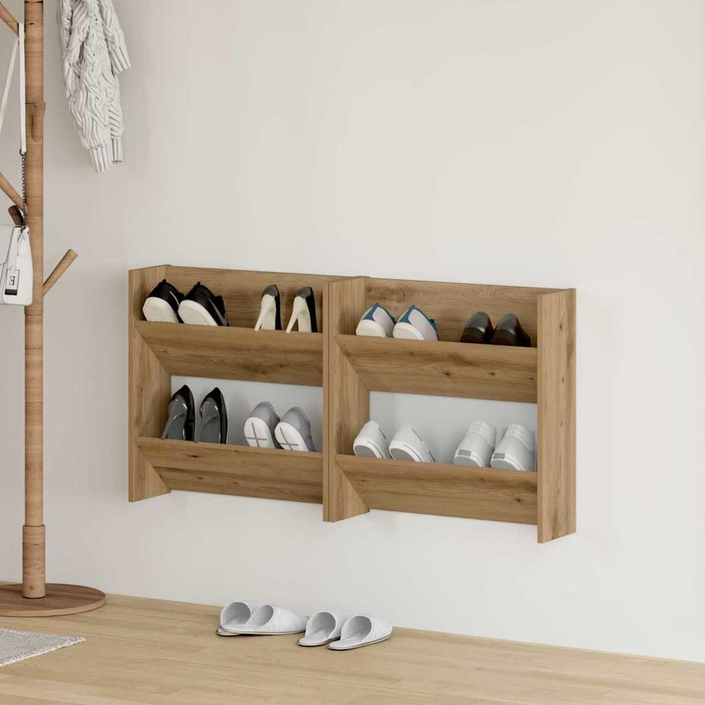 Schuhschrank, 2 Stück, 60 x 18 x 60 cm, technisches Holz