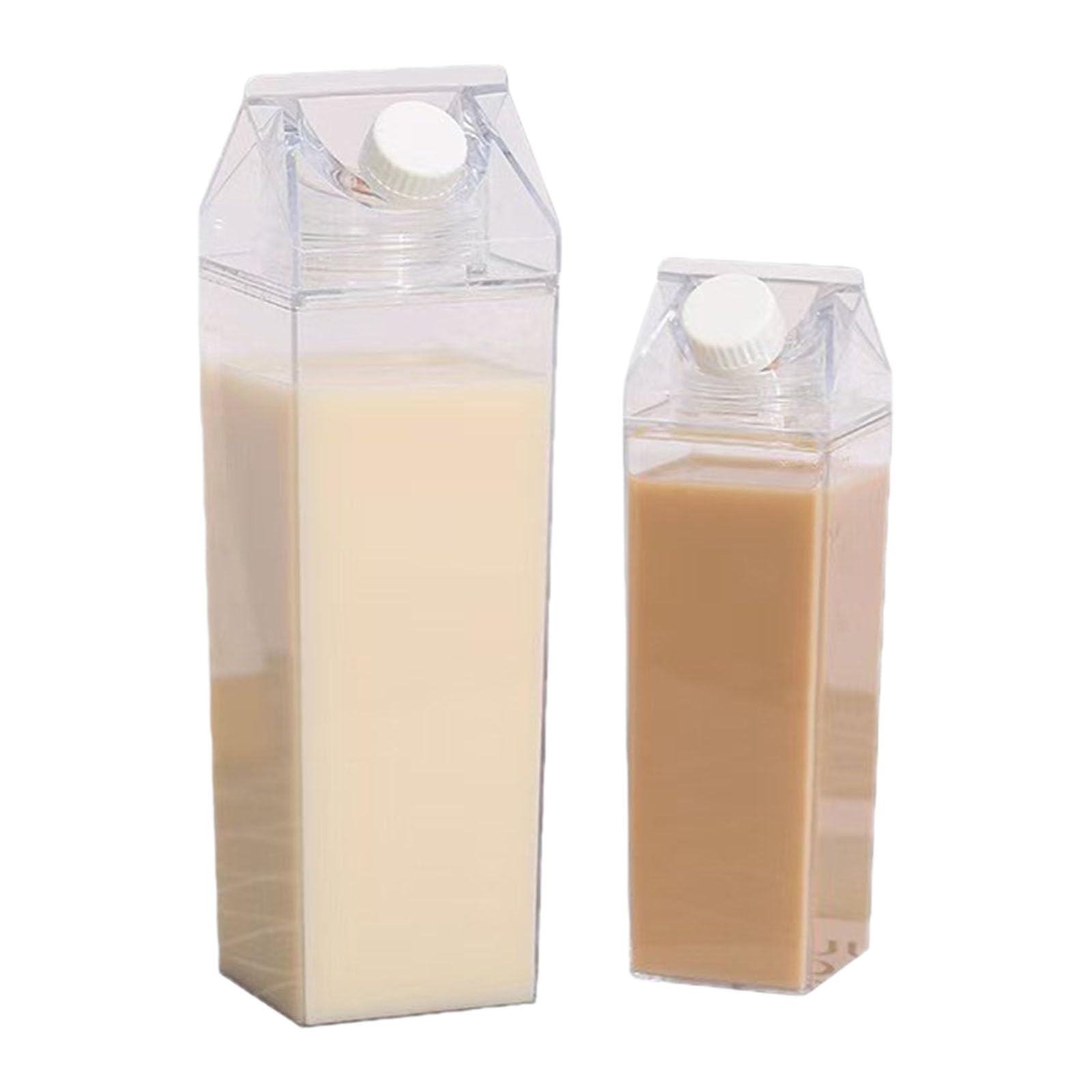 MALSSE 500ML 1000ML Square Drinking Cup PP Construction Clear Designs Spill Resistant Silicone Seal PP Leak Proof Water Cup