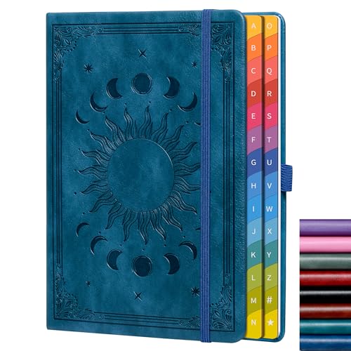 HwxBen Passwortbuch mit bunten alphabetischen Registerkarten Hardcover Internet-Passwort-Sammler für organisierte Website-Adress-Logins und Passwörter ideal für das Home Office - Blau