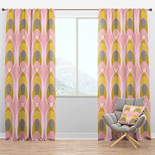DesignQ Blackout Curtains 'Retro Pastel Circular Pattern IV' Curtains For
