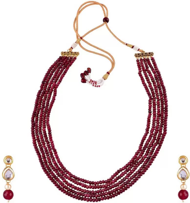 See full amazon price history chart for A V FASHION - Semi Precious Gemstone Red Onyx 5 Layer Beads Necklace With Kundan Earring Traditional wedding Red color Mala For Girl and Women Fashion Jewellery A V FASHION - Semi Precious Gemstone Red Onyx 5 Layer Beads Necklace With Kundan Earring Traditional wedding Red color Mala For Girl and Women Fashion Jewellery (B0BFX1SMJJ) Amazon Price History, Amazon Price Tracker