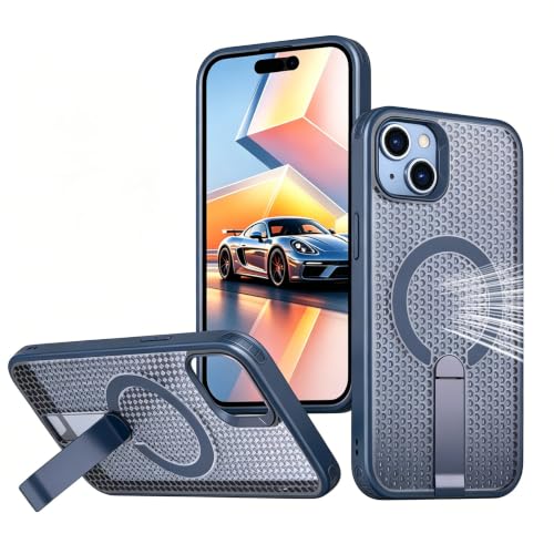 Coque iPhone MagSafe antichoc avec structure de dissipation de la chaleur bleu givré