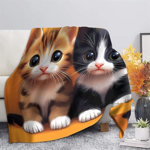 Plaid chaton 3D jeté de canapé microfibre chaud couverture lit - 5
