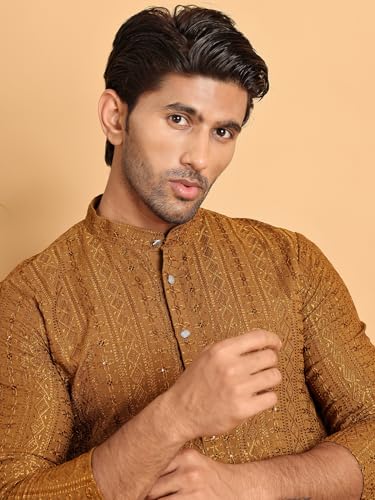 Image of Jompers Embroidered Straight Kurtas for Men