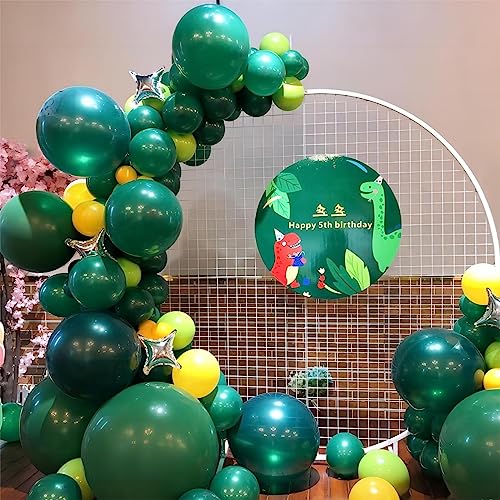 Image of 100pcs Dark Green Balloons, 12 inch Green Latex Party Balloons Helium Quality for Birthday Party, Dinosour Masquerade,Baby Shower,Wedding Christmas Party Decoration (with Ribbon)