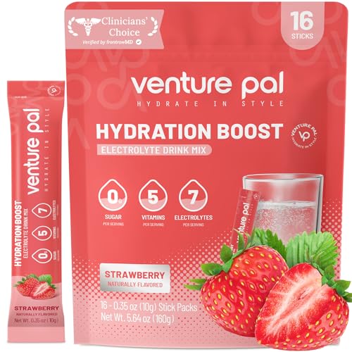 Venture Pal Sugar Free Electrolytes Powder Packets - Liquid Daily IV Hydration Packets | Instantly...