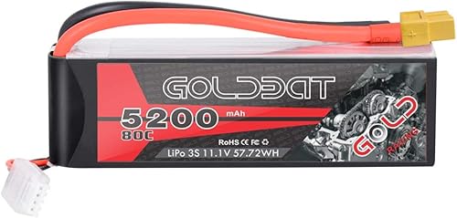 GOLDBAT 5200mAh 3S 11.1V 80C LiPo RC Batería corta con XT60 Conector Softcase para RC Coche Camión Quadcopter Avión Helicóptero Barco