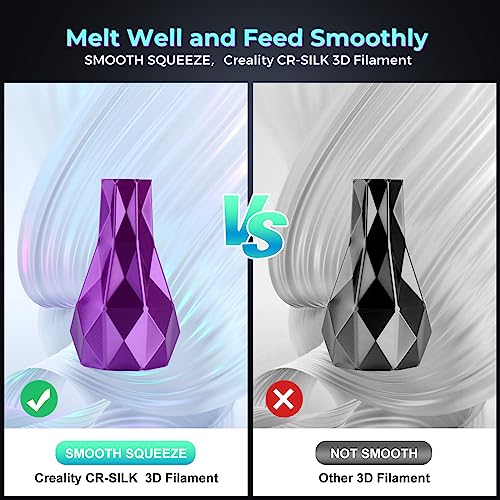 Image of Creality PLA Silk 3D Printing Filament, 3D Printer Filament 1.75 mm, Smooth Texture, High Toughness, 3D Printing Filament 1KG /2.2lb, for All Printers (Purple)