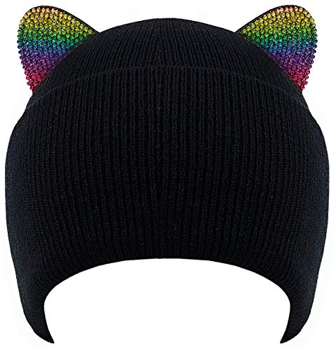 Berretto imbottito, in maglia fine, con orecchie