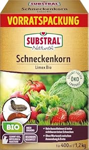 Substral Naturen Schneckenkorn Limex Bio, 1,2 kg für 400 m², natürliches, regenfestes Ködergranulat zur Schneckenbekämpfung