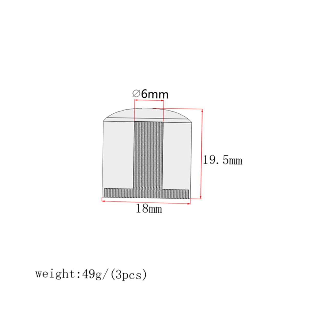 Levemolo Bass Guitar Volume Tone Knobs 3pcs Knobs Aluminum Alloy Bass Control Replacement Gd132