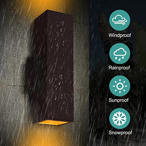 Iyogaled 2 Pack Up Down Outdoor Wall Lights, Patio Wall Light Fixture, Oil Rubbed Bronze Porch Lights Outdoor Wall, Anti Rust Waterproof Outdoor Wall Sconce For Garage, Balcony, Backyard - Etl Listed #TOP4