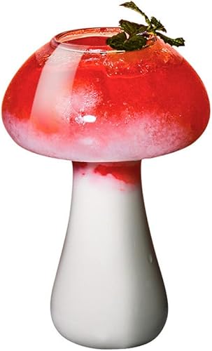 Copas de vidrio de cóctel con forma de hongo Martini creativo, copa de vidrio para beber, tazas de café para vino, champán, lindo cóctel, fiesta de