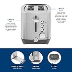 GE 2 Slice Stainless Steel Toaster, Extra Wide Slots for Toasting Bagels, Breads, Waffles & More, 7 Adjustable Shade Settings, Removable Crumb Tray, Countertop Kitchen Essentials, 850 Watts - Image 4