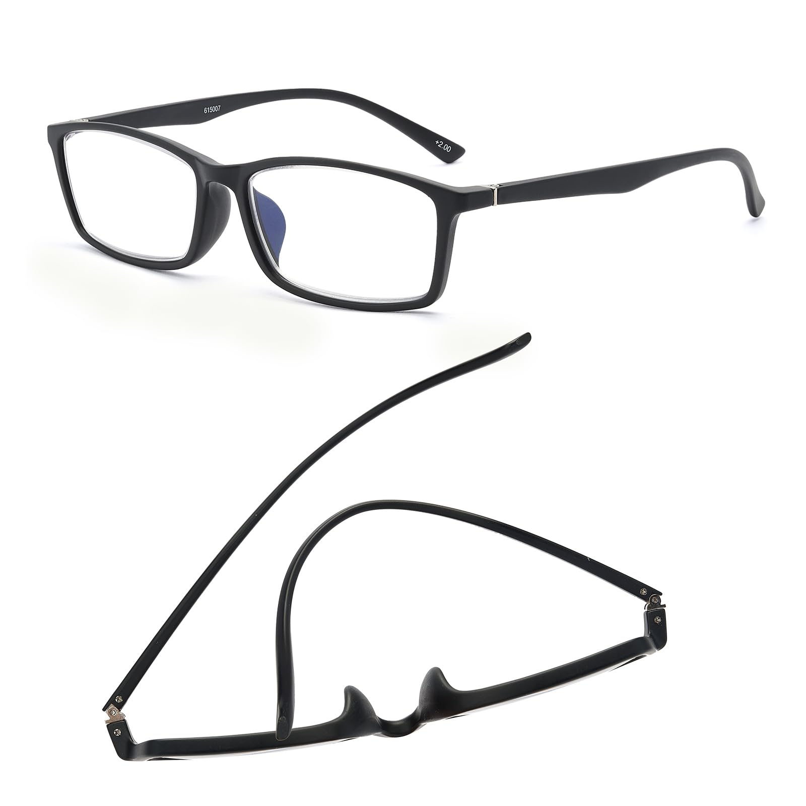 Lesebrille mit Blaulichtfilter, TR92-Gestell, ultradünne Gläser, leicht, Einstärkenbrille für Computer, Smartphones und PC, inklusive Brillenetui
