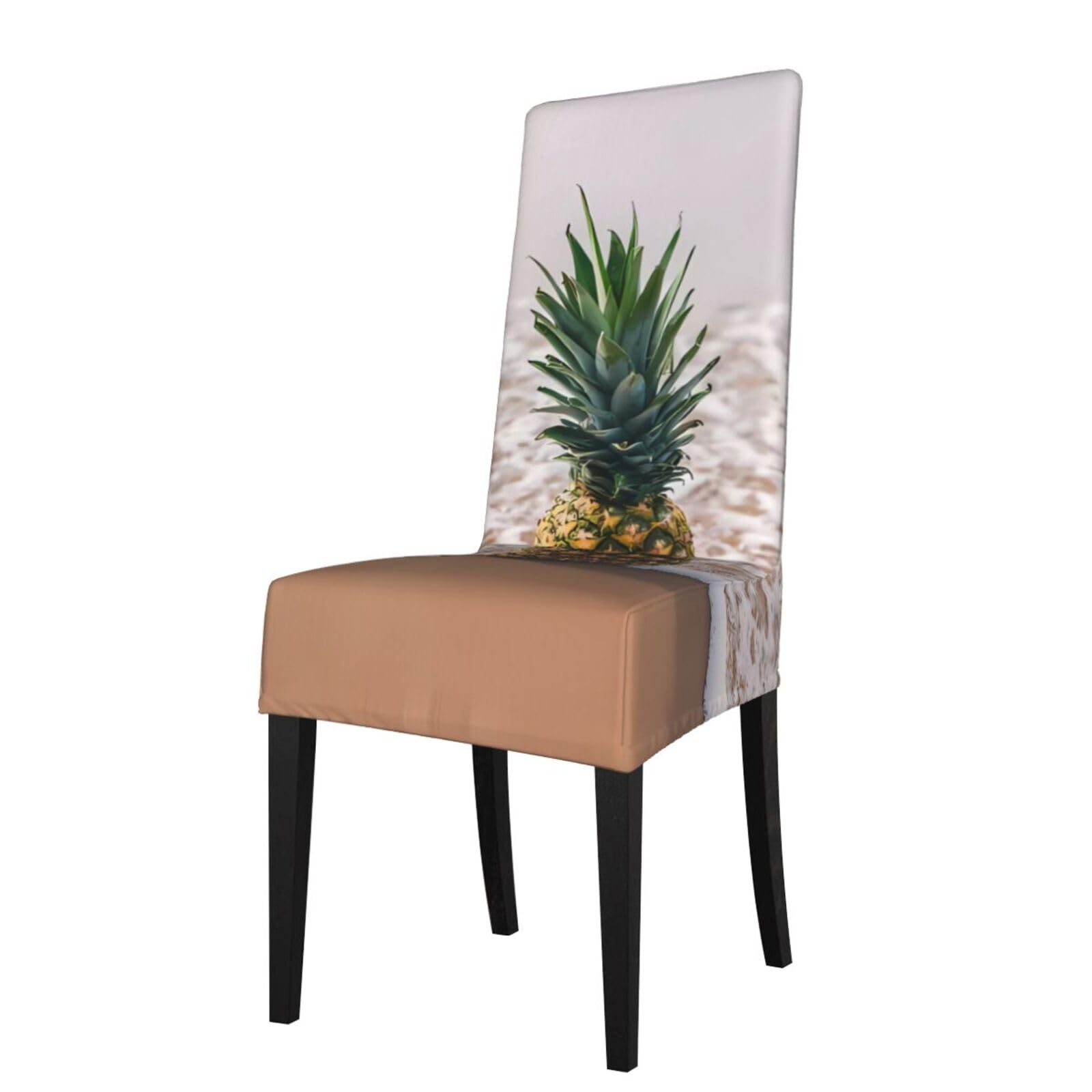 Yyhwhjde Black Pineapple On Beach Prints Protection Cover For Dining Chair – Stretch Slipcovers For A Fresh, Refreshed Dining Room Look!