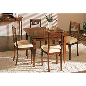 Dafnedesign.COM – Set de Table Extensible avec chaises en Noyer (cm. L 100 – H. 80 – P. 100) (TVG).
