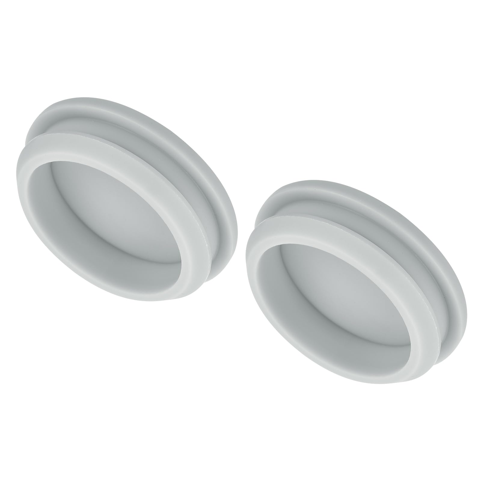 MECCANIXITY 2pcs Silicone Snap in Locking Hole Plugs,40.6mm/1.6 Inch Mounting Diameter Narrow Groove Width 5mm Panel Seal Cover Round for Kitchen Bulkheads Waterproof Sealing Plugs Grey