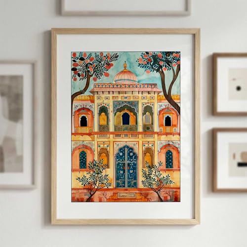 Image of kotart Madhubani Art Wall Painting Traditional Home Decoration With Frame For Living Room Bed Room Hotel Wall Decor Digital Reprint (14X20 inch)
