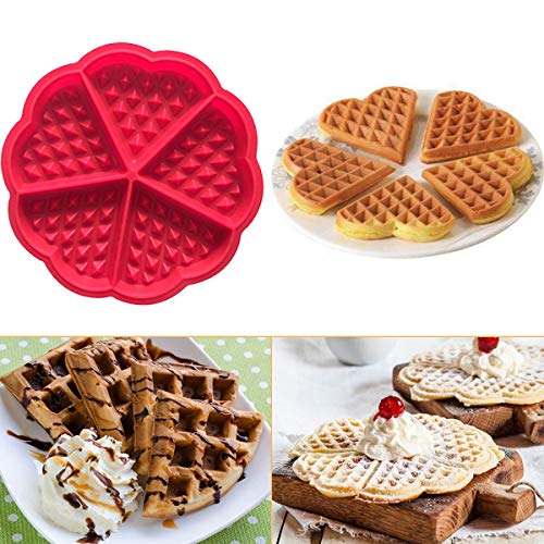 Forma de Silicone para Waffles Formato Coração