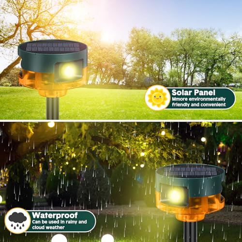 Qualirey MNA-QUALIREY-1085 2 Pack Solar Outdoor Motion Sensor Alarm Motion Sensor Animal Deterrent Gunshot Sound Dog Barking Alarm thumb #4