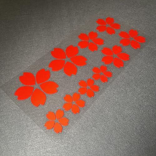 Image of Creative Fashion Flower Cherry Blossoms Petal Leaves Motor Bike Stickers Auto Body Car Styling PVC Decals (Red)