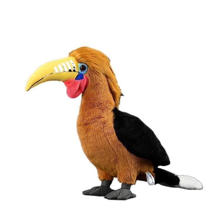 Realistico peluche bucero dal collo rossiccio