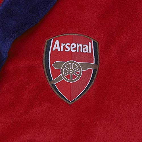 Arsenal FC Official Gift Mens Hooded Fleece Dressing Gown Robe Red Medium2