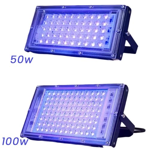UVA Lumière Noire Étanche pour Éclairage de Scène et Maquillage Fluo - 2 Pcs