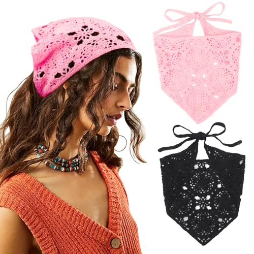 DRESHOW Mickey Ears Faixas de cabelo com glitter para decoração de festa para meninas e mulheres, Pacote com 2 Scrunchies: Marfim + Rosa, tamanho �nico