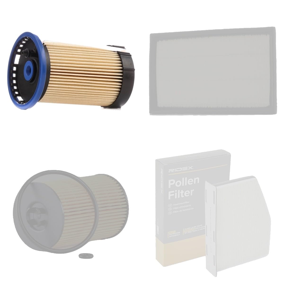 RIDEX 4055F28834 Kit de filtros con juntas con filtro previo Compatible con VW Passat B8 Variant 3G5, CB5 Gasóleo