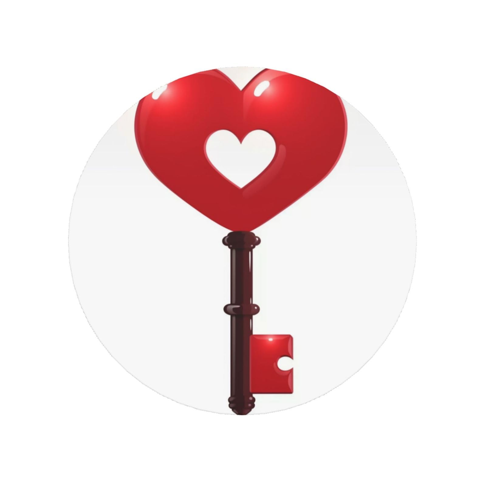 Red Heart-Shaped Key Round Magnetic Fridge Magnets For Kitchen Durable With Enduring Magnetism