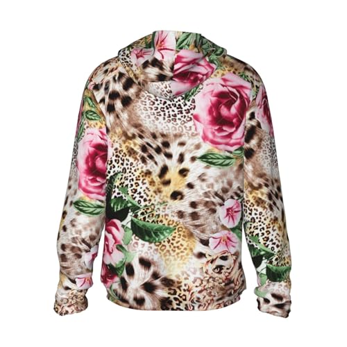 UPF 50+ Sun Protection Jacket Pink Rose with Leopard Print Swimming Hooded Cooling Shirt3