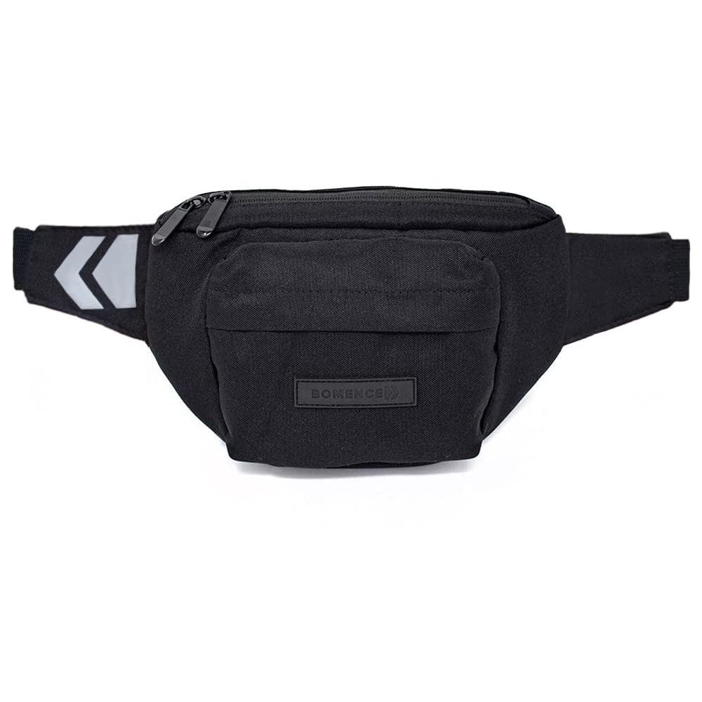 Torba na brzuch, torba crossbody, wyściełana torba na pasek, dla mężczyzn i kobiet, torba biodrowa, outdoorowa, mała jazda na rowerze, sportowa, wodoodporna, na telefon komórkowy, rower, czarny, M, Torba biodrowa z możliwością przekształcenia w torbę na k
