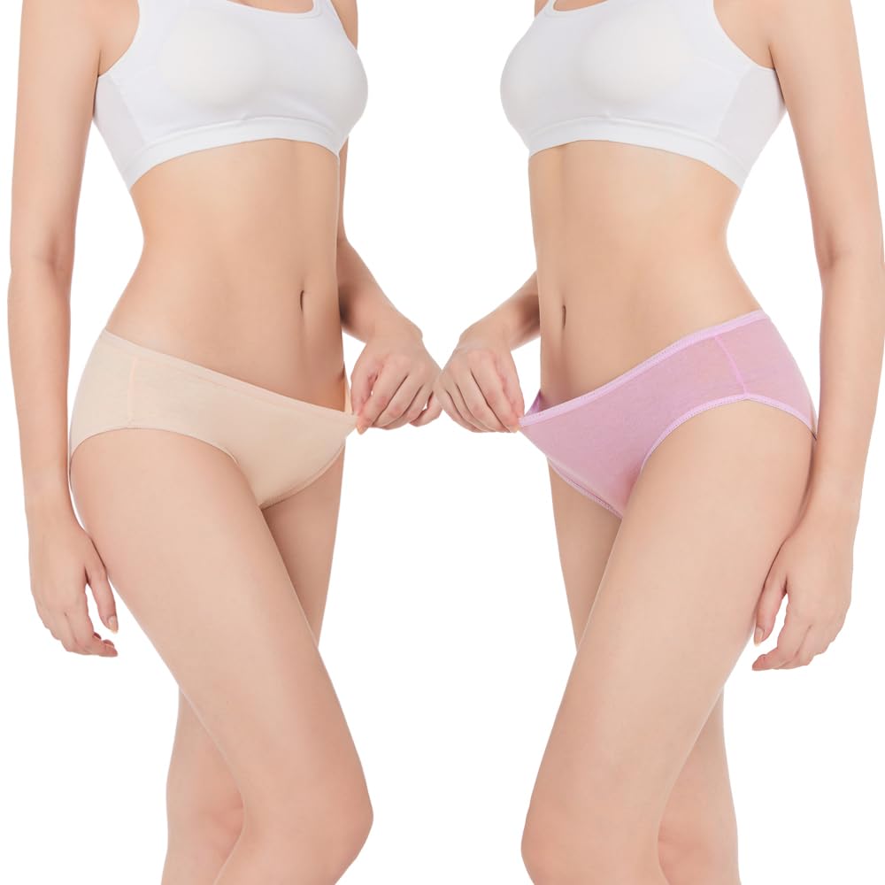 Einweg Unterhosen für Damen, 100% Baumwolle, Mittlere Taille,Einmalslips für Reisen,Krankenhausaufenthalte,Einwegunterwäsche(10er-Pack)