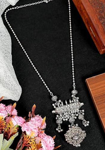 Designer Afghani Antique Oxidised Silver Indian Ethnic Boho Tribal Gypsy Long Necklace Jewelry Women2