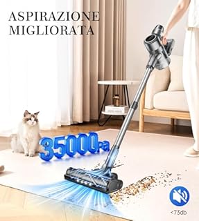 Aspirapolvere Senza Fili Scopa Elettrica - Potente Filo Batteria Cordless Vacuum Cleaner Scope Elettriche Sacco Portatile Ciclonico Silenzioso per Divano Tappeti Parquet Pavimenti Peli di Animali