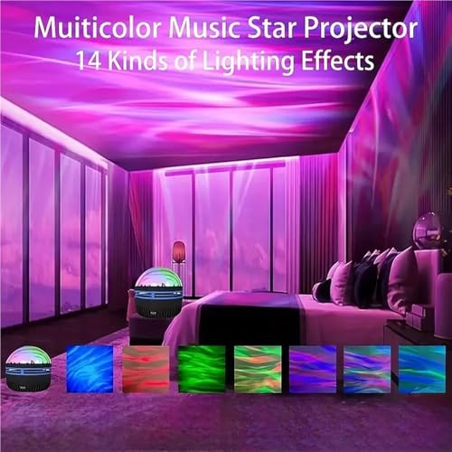 Projecteur ciel étoilé aurore boréale LED veilleuse avec télécommande - 4
