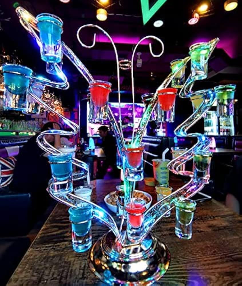 Amazon｜テキーラ 蝶 led酒ボトルの表示棚 カクテルグラス ボムグラス