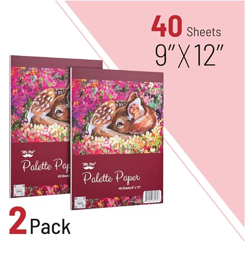 Image of Mr. Pen- Disposable Paint Palette Paper Paint Pad, 9 inchx12 inch, 40 Sheets | 2 Pack, Acrylic Paint Paper, Suitable for Watercolor, Gouache, Acrylic and Oil Paints, Tear-Off Palette Sheets for Painting