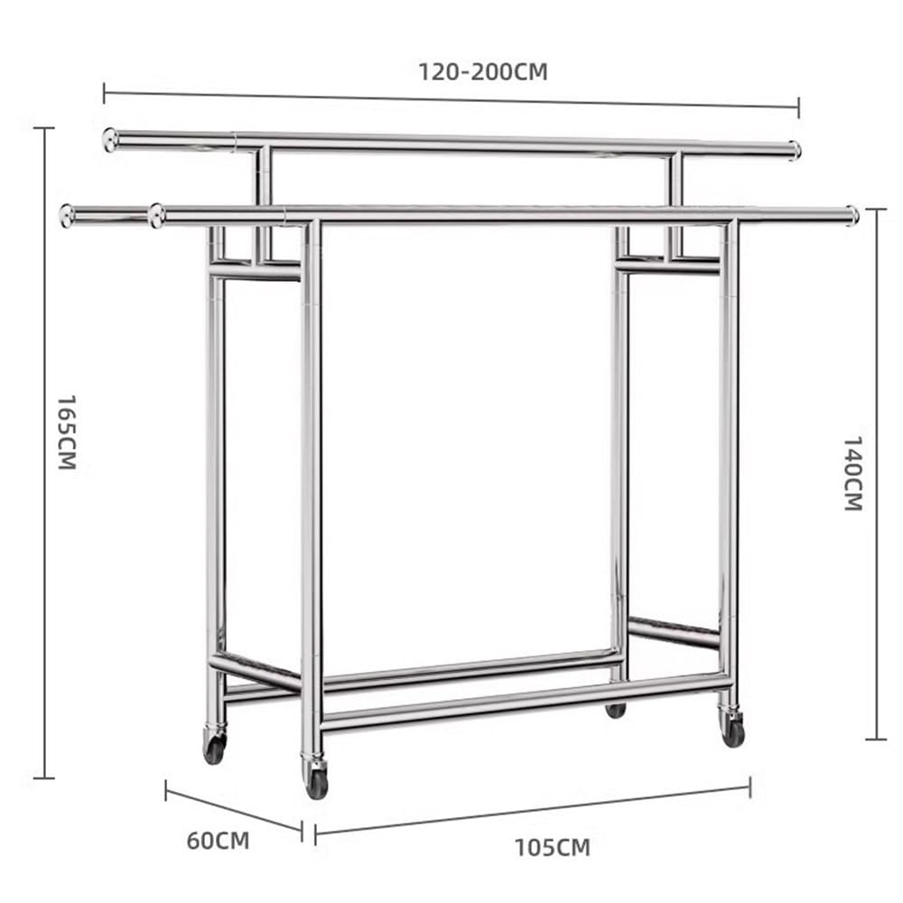 Rollbarer, zusammenklappbarer Wäscheständer for drinnen und draußen, ausziehbarer Wäscheständer, Wäscheständer aus Edelstahl for Wäsche, Badezimmer und Balkon(1)
