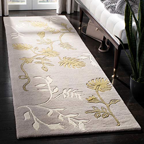 Safavieh Soho Collection 2'6" X 8' Light Grey Soh313B Handmade Premium Wool & Viscose Runner Rug #TOP13