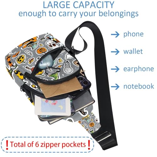 Bolsa bandolera Happy Halloween compacta para liberar tus manos en eventos 6