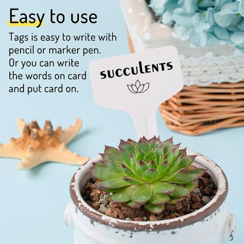 Moonsound LABEL-WHITE-200 200Pcs Plant Labels, Seed Remark Name Sign thumb #1