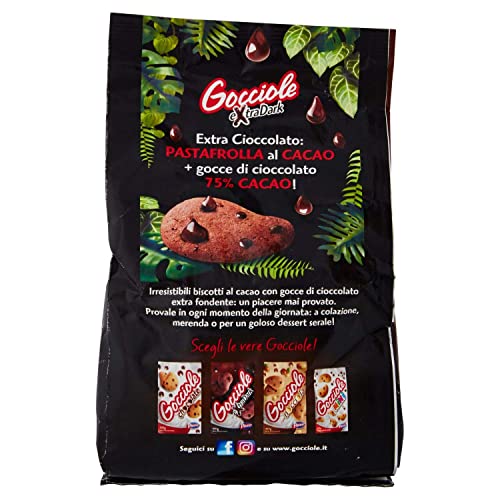 Pavesi Biscotti Frollini Gocciole Extra Dark con Cioccolato Fondente, 400g (Confezione da 2)