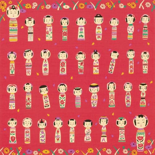 のれん工房 風呂敷 ふろしき お弁当 小包 50cm コケシ こけし 和風 綿 コットン タペストリー 法事 お歳暮 綿小風呂敷 42904のサムネイル