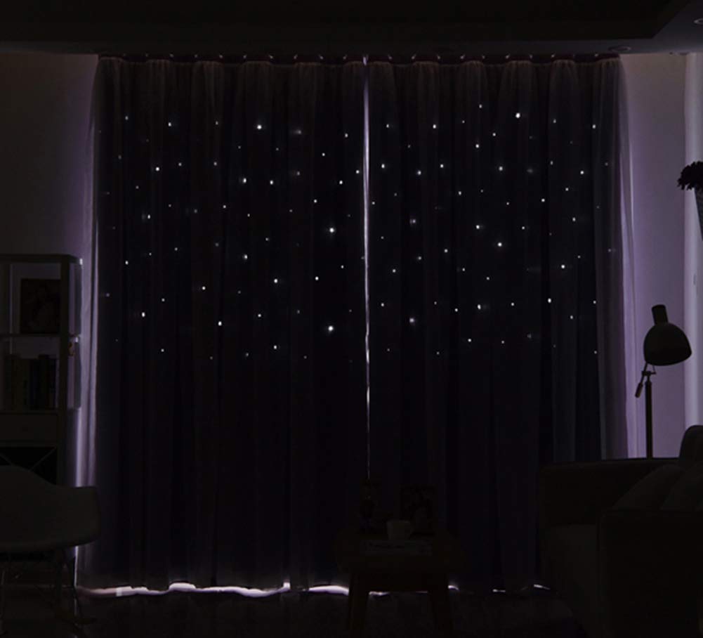 Cortinas Opacas Grises, Mezcla de Cortinas de Estrellas Recortadas, Cortinas con Ojales Suaves, Cortinas con Ojales aislantes térmicos sólidos, Tratamiento de Ventanas para niños,