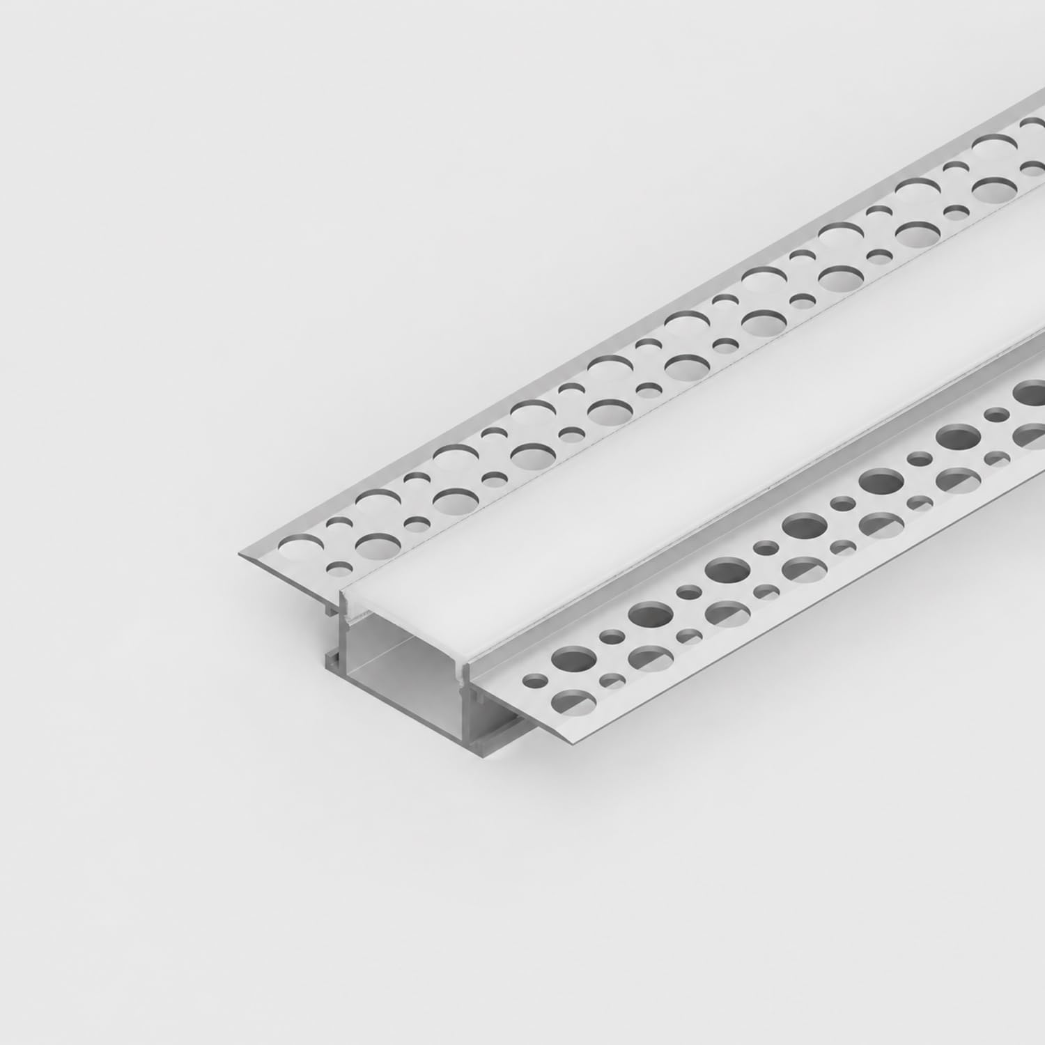 Ledbrite Chrome Led Plaster In Aluminium Profile 2M / 6.6Ft Aluminium Extrusion With Channel, Diffuser, End Caps And Mounting Clips For Led Strip Alp6114- (Pack Of 5)